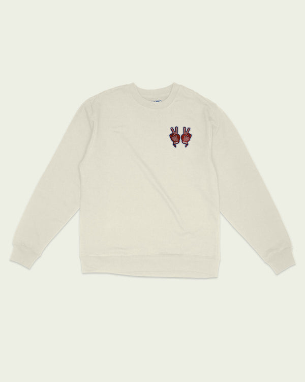 King Henry ✌️✌️ Patch Crewneck — Bone (Heavyweight)
