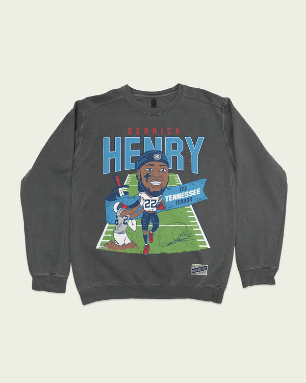 Derrick Henry Caricature Throwback Crewneck Fleece — Pigment Black