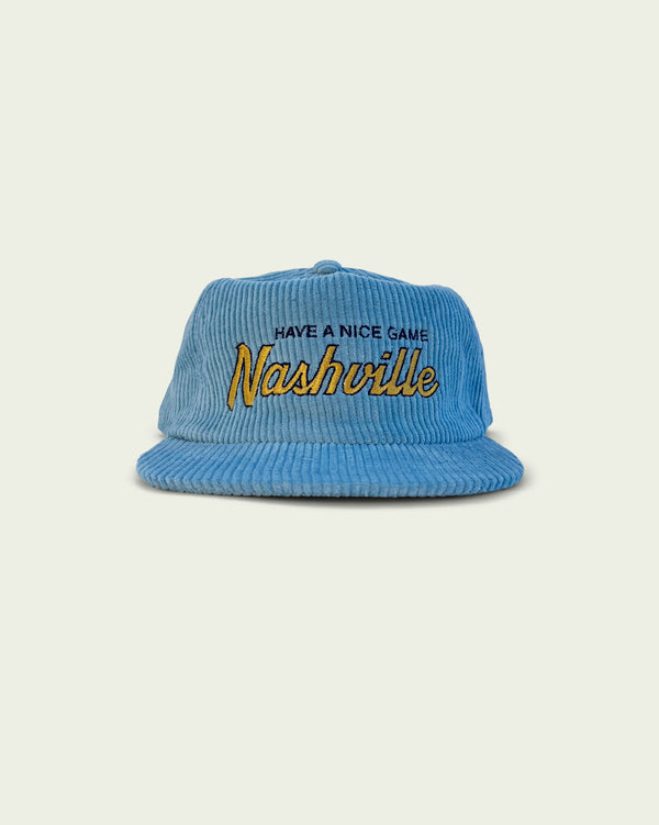 Have A Nice Game® Nashville Corduroy Snapback Hat — Light Blue
